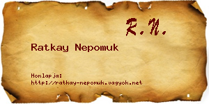 Ratkay Nepomuk névjegykártya